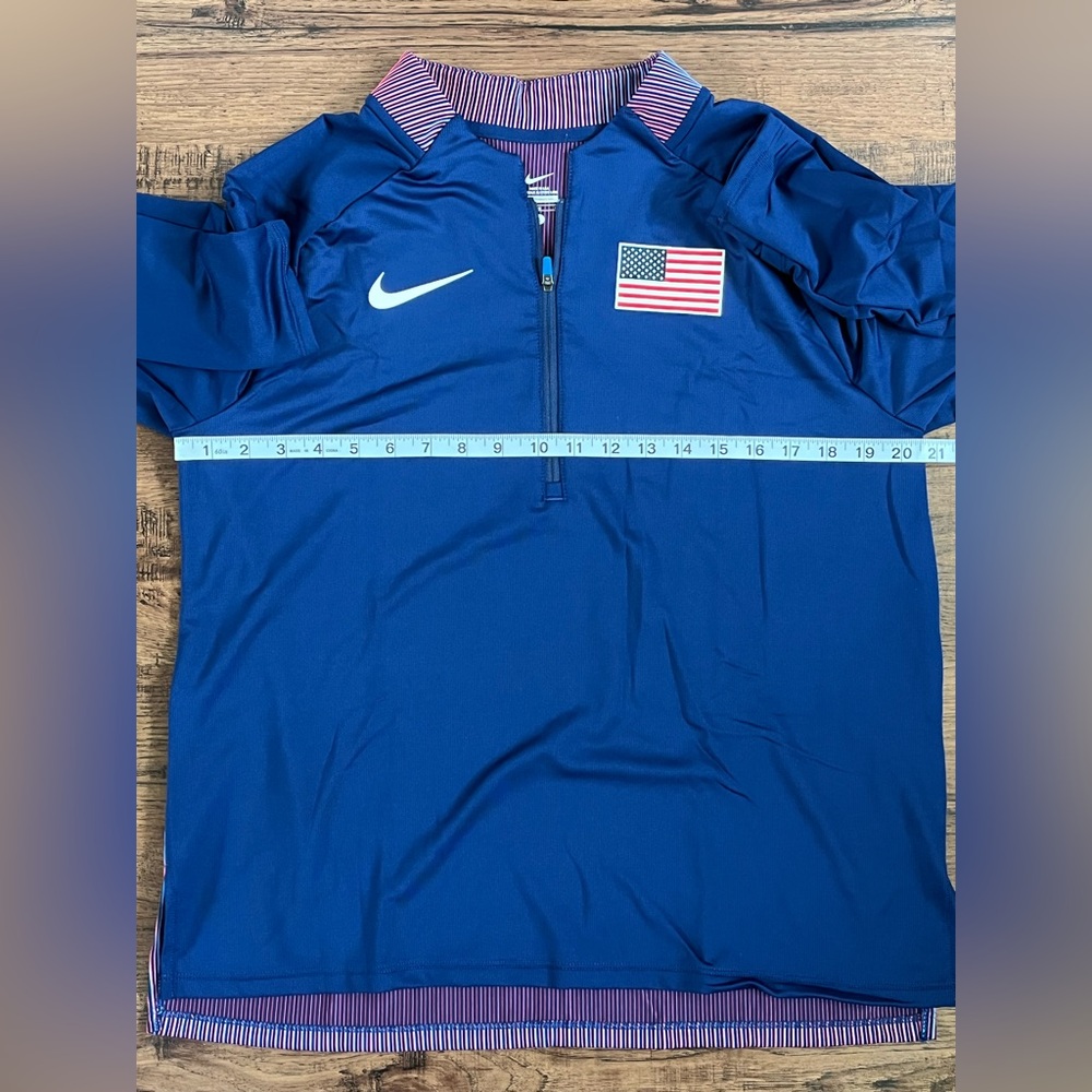 Nike Pro Elite Team USA Track & Field Half Zip Pullover Made In USA size wmns L - Picture 2 of 7